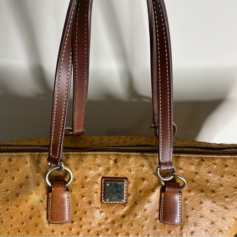 Dooney & Bourke Mustard Ostrich large Leather Tote - Picture 4 of 13